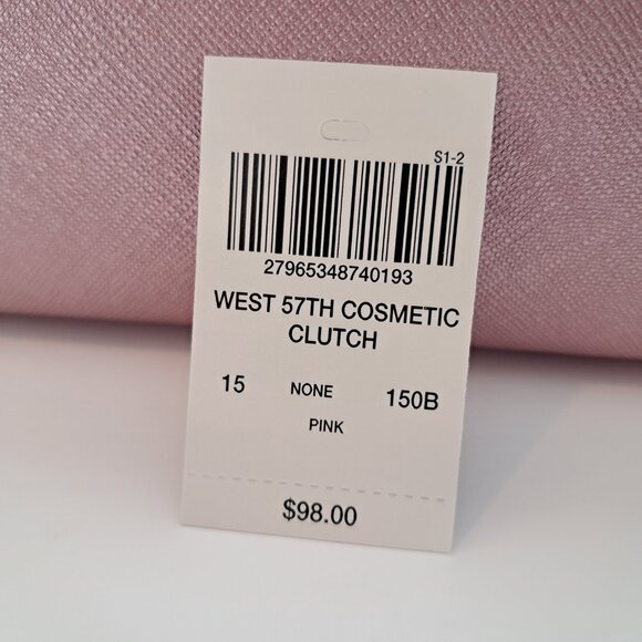Henri Bendel West 57th Large Cosmetic Clutch Bag Pink NWT - Picture 11 of 11